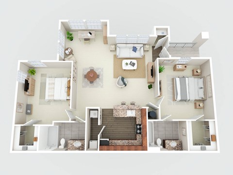 a bedroom floor plan is shown with furniture and a living room